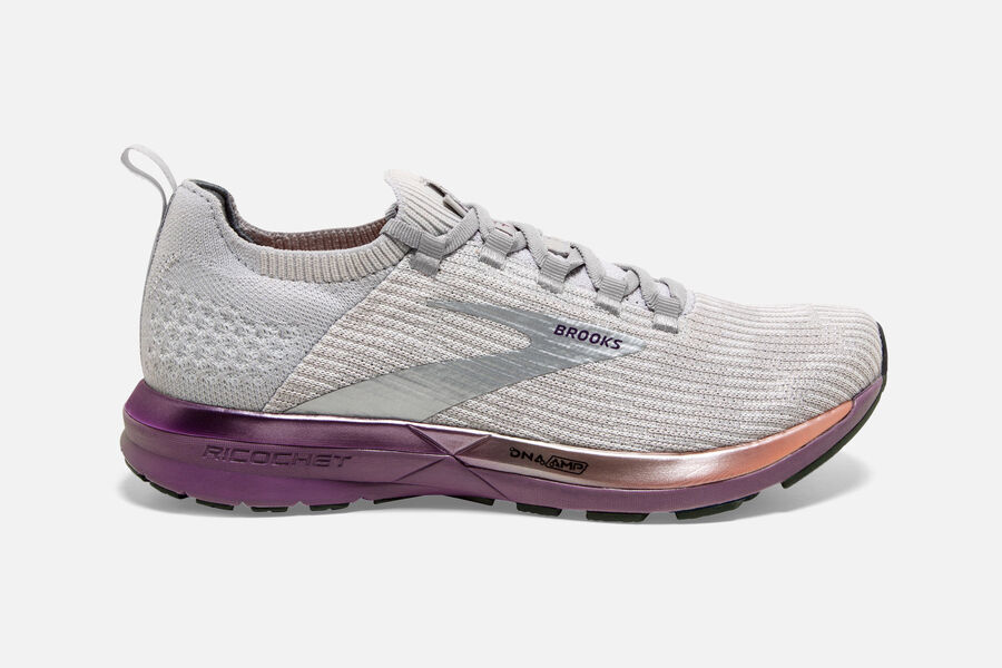 Brooks Women's Ricochet 2 Road Running Shoes Grey/Purple QVSP-04165